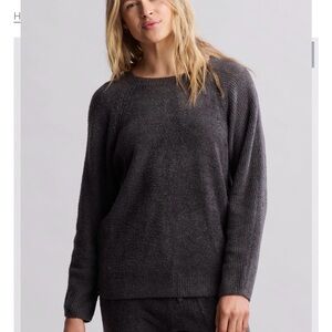 Barefoot Dreams Women's CozyChic Lite Ribbed Carbon Color Sweater